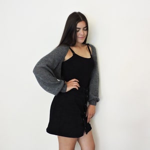 Pattern For a DIY Cropped Cardigan, Knit A Wedding Bolero in a Few Easy Steps, Learn To Knit a Womens Crop Bolero, Simple Bride Cover Up Top image 4