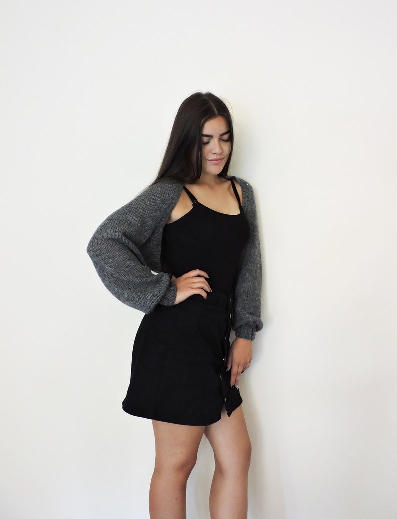 Pattern For a DIY Cropped Cardigan, Knit A Wedding Bolero in a Few Easy Steps, Learn To Knit a Womens Crop Bolero, Simple Bride Cover Up Top image 4