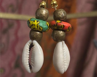 Cowrie Shell Dangle Earrings