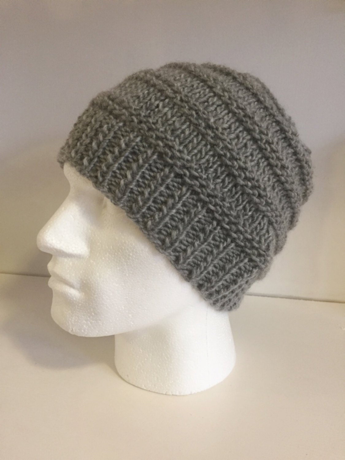 Grey Wool Beanie Mens Woolly Hat Mens Knitted Winter Hat | Etsy
