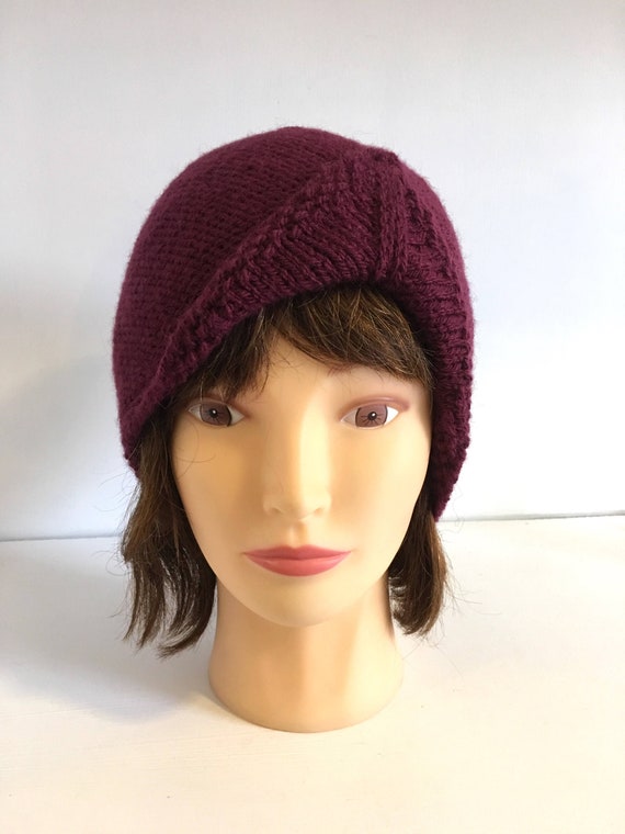 burgundy skull cap