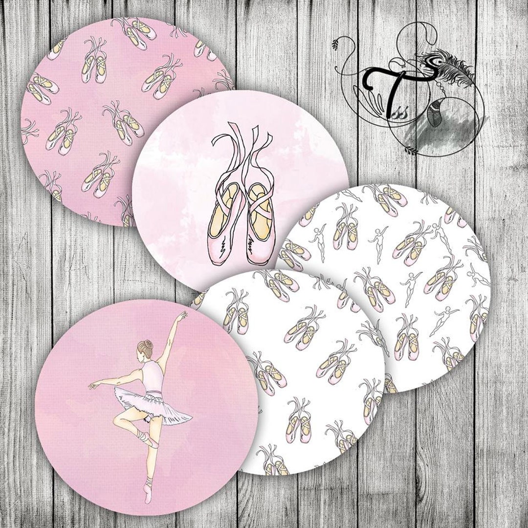 Ballerina SET Cupcake Topper Printable Label Digital Watercolor Hand ...