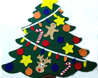 Felt Christmas Tree, Toddler Gift, Imaginative play, Pretend Play