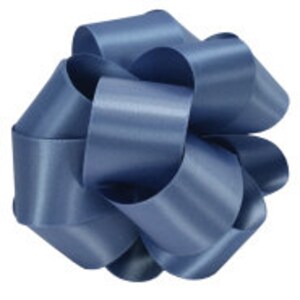 True Blue Satin Ribbon ~ Ribbon by the yard ~ True Blue Double Faced Satin Ribbon