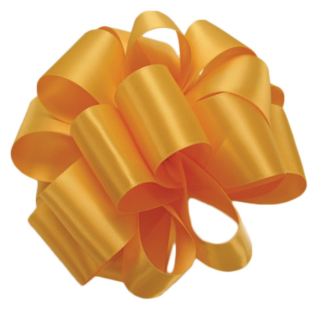 Dark Yellow Satin Ribbon ~ Ribbon by the Yard ~ Dark Yellow Double ...