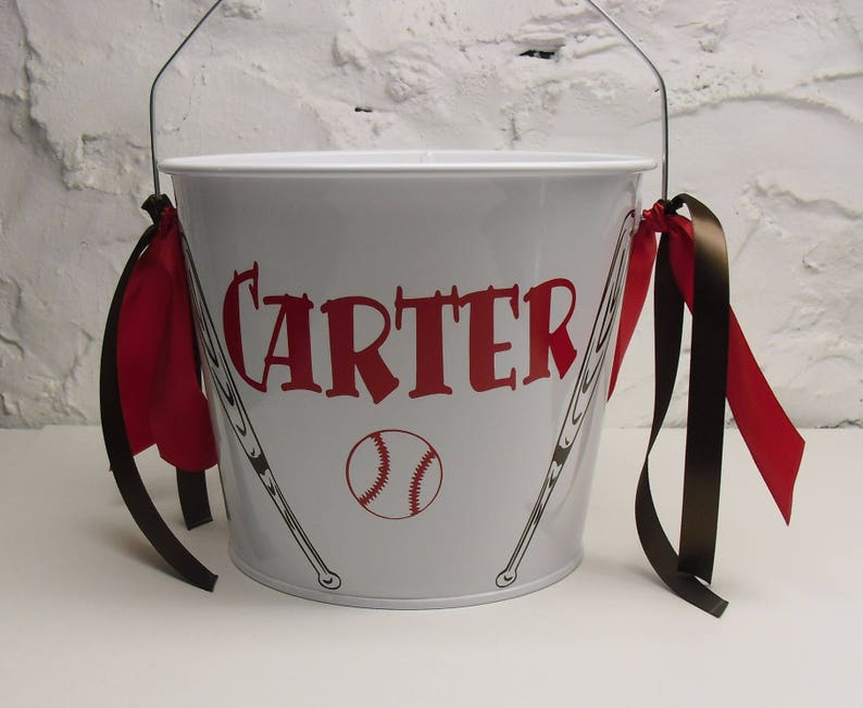 Baseball Theme Easter Basket Personalized Baseball Pail Etsy