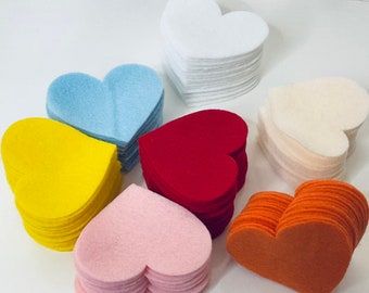 Heart Shaped Felt, Die Cut Hearts, Felt Heart, Felt Shapes,  Felt Die Cuts, Felt Notions, Felt Embellishments, Kids Crafts