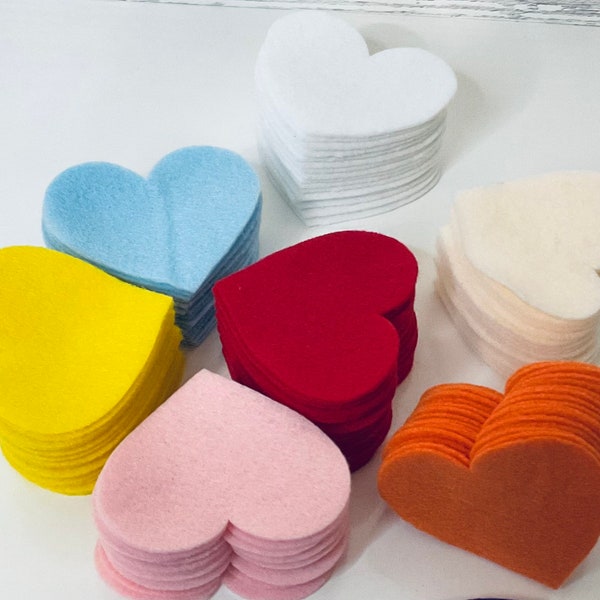 Heart Shaped Felt, Die Cut Hearts, Felt Heart, Felt Shapes,  Felt Die Cuts, Felt Notions, Felt Embellishments, Kids Crafts