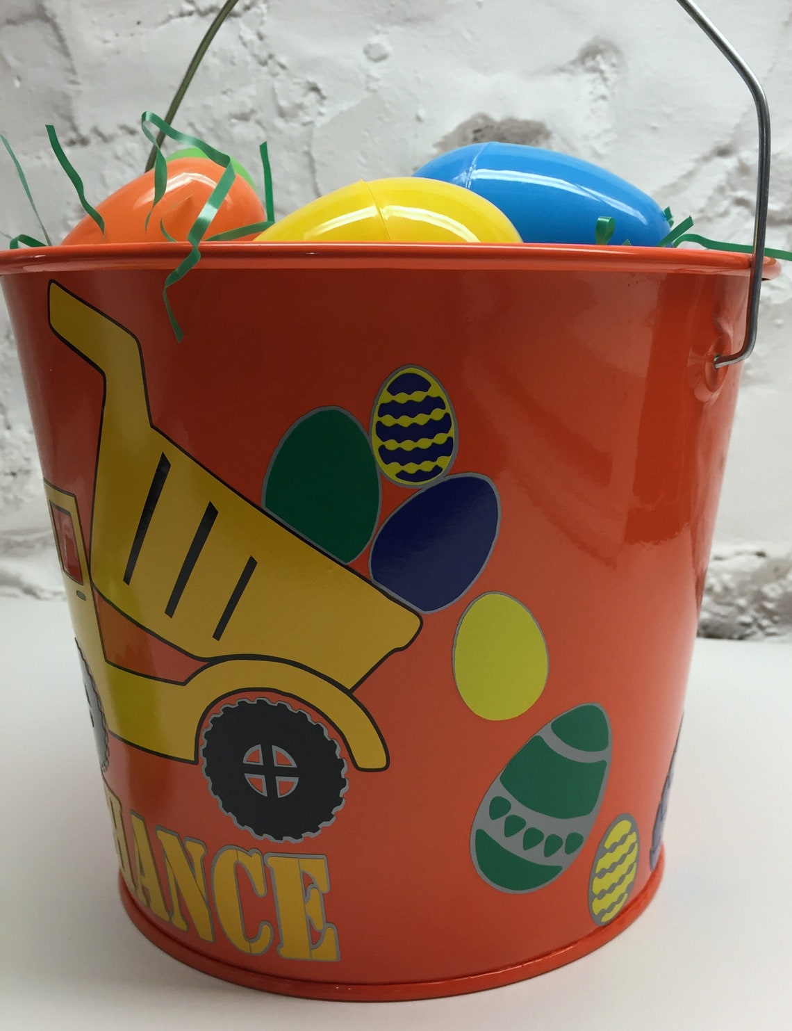 Dump Truck Easter Pail Boys Personalized Easter Basket Etsy