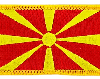 MACEDONIA National Flag Embroidered Patch Iron on Sew On Badge For Clothes etc