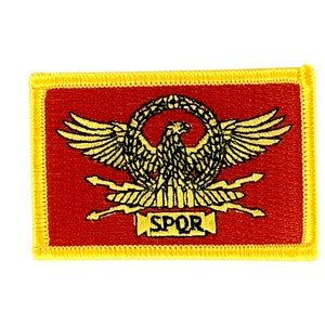 patch flag embroidered applique iron on backpack spqr roma rome roman gladiator