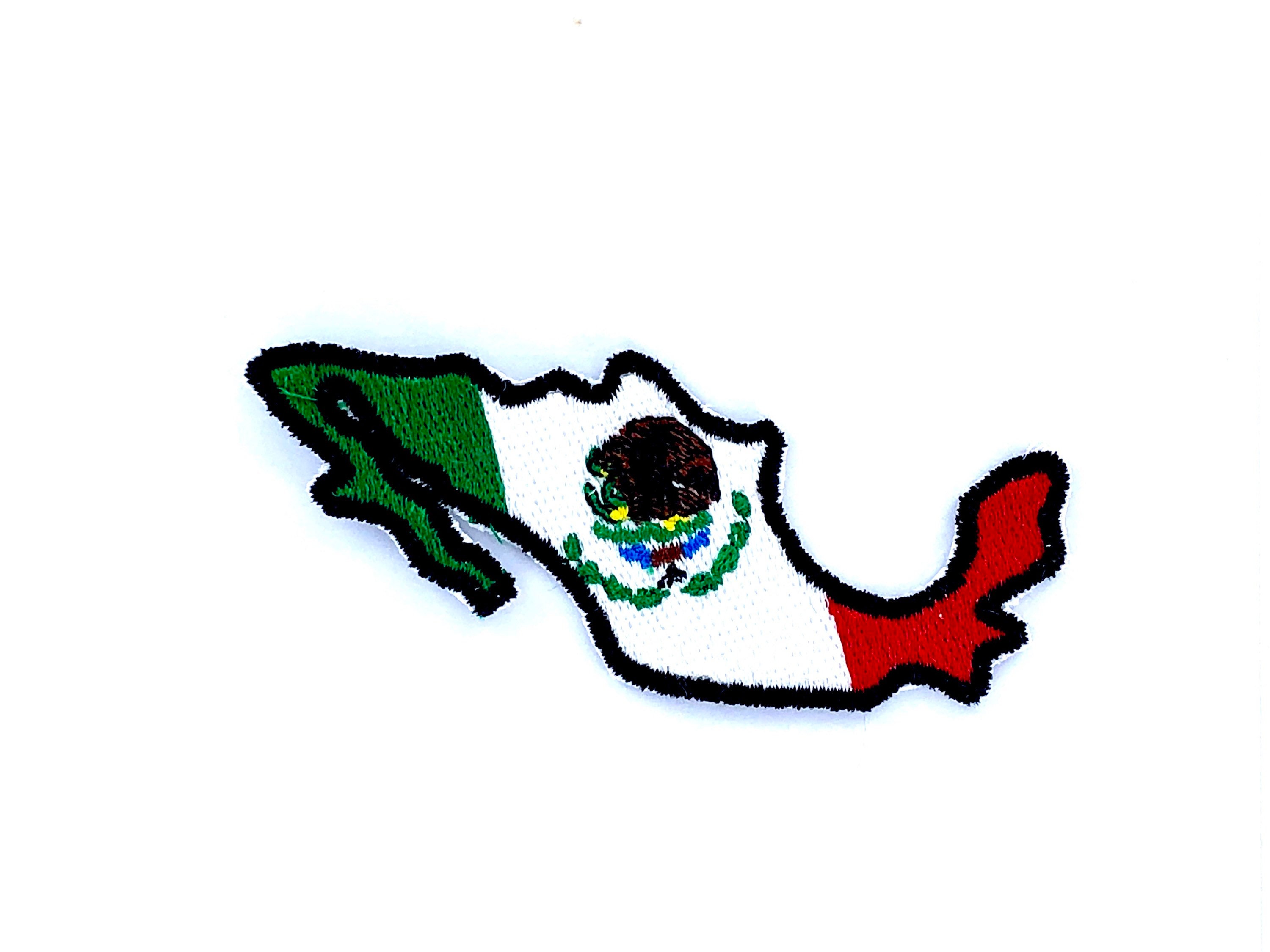 Set of 2 Mexico Flag Iron on Screen Print Transfers for Fabrics