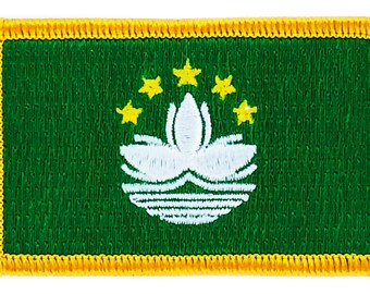 FLAG patch backpack national iron on glue embroidered applique macao macau