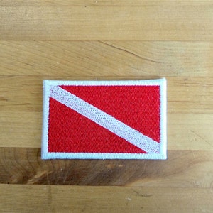 Patch patches embroidery iron flag on applique vintage kawaii jacket sew backpack denim jacket shorts biker scuba diver dive flag
