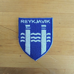 Patch broderi strykflagga applikation vintage kawaii jacka sy ryggsäck jeansjacka shorts biker reykjavik flagga island sköld