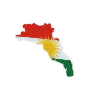 parche aplicalique bordado hierro en el mapa de la bandera Kurdistán kurdos mochila mundial