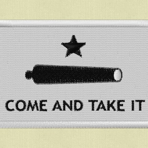 Applique patch embroidery design machine digital file instant download flag banner come and take it texas