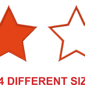 Applique and patch embroidery design machine digital file instant download star 14 different size border