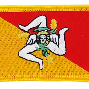FLAG patch backpack national iron on glue embroidered applique sicily sicilia