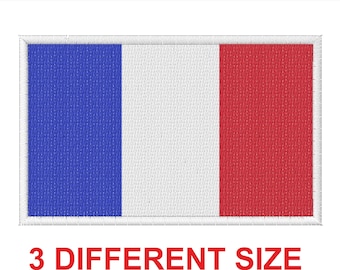 design Applique patch embroidery design machine digital file instant download flag banner france french