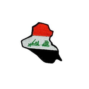 Parche bordado applique coser insignia hierro en la bandera de transferencia de pegamento irak irak mapa