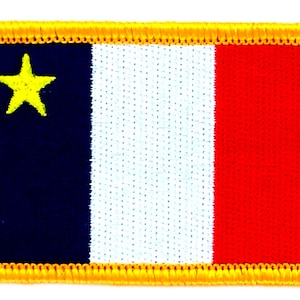 FLAG patch backpack national iron on glue embroidered applique acadia canada