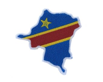 Patch patches borduurwerk ijzervlag op applique vintage kawaii jas naai rugzak denim jas shorts congo rdc republiek democratische kaart