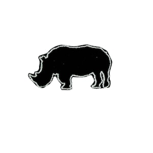 Embroidered patch applique sew badge iron on glue transfer rhinoceros animal