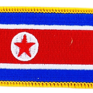 FLAG patch backpack national iron on glue embroidered applique korean korea north