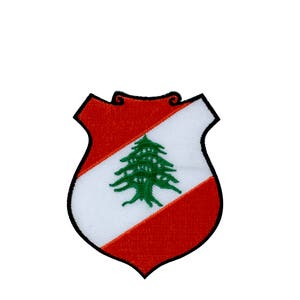 Patch flag coat of arms shield emblem country embroidered badge lebanon
