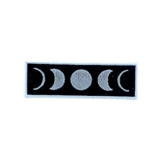 Embroidery patch sew badge  iron on glue transfer moon phases