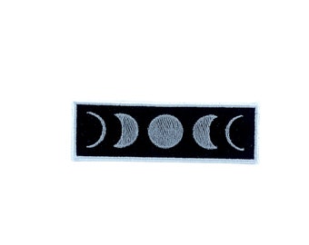 Embroidery patch sew badge  iron on glue transfer moon phases