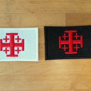 Patch patches embroidery iron flag on applique kawaii jacket sew backpack denim jacket shorts biker jerusalem cross flag templar knights