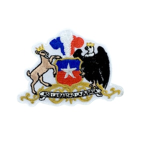 Patch flag coat of arms shield emblem country embroidered badge chile