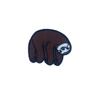 Embroidery patch sew badge  iron on glue transfer sloth