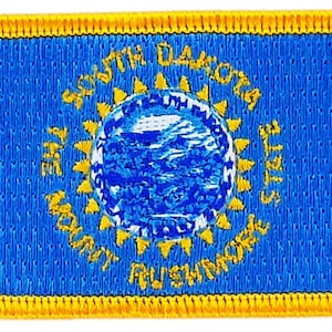 FLAG Patch Rucksack nationale Eisen auf Kleber bestickt Applikation Süd dakota