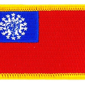 FLAG patch backpack national iron on glue embroidered applique myanmar burma