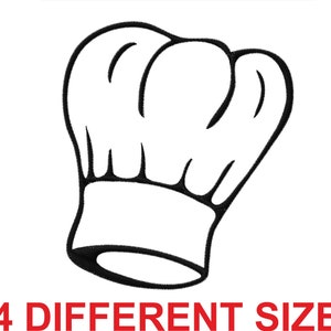 Può includere: Contorno in bianco e nero di un cappello da cuoco. Il cappello è alto e ha una cima arrotondata. Il cappello è un simbolo comune della cucina e degli chef.