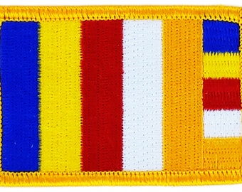 FLAG patch backpack national iron on glue embroidered applique buddhist