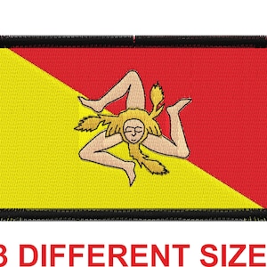 Applique patch embroidery design for machine digital file instant download flag banner sicily sicilia sicilian