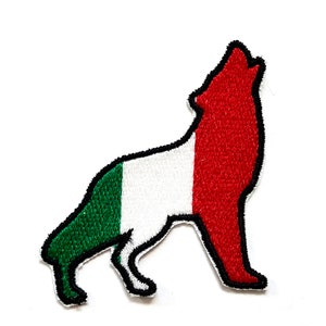 Patch patches embroidery iron flag on applique vintage kawaii jacket sew backpack  jacket shorts flag coat of arms wolf italy italia italian