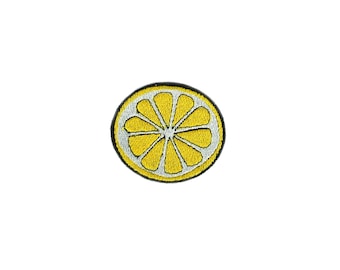 Embroidered patch applique sew badge iron on glue transfer lemon slice fruit