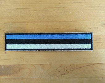 Parche parches bordado bandera de hierro en aplique vintage kawaii chaqueta coser mochila camisa denim chaqueta pantalones cortos biker estonia bandera rayas