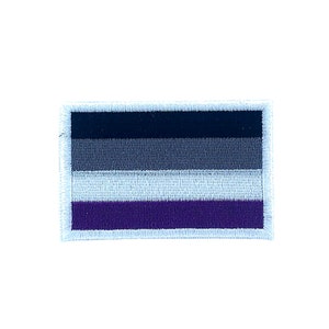Embroidery patch sew iron on glue transfer asexual flag rainbow