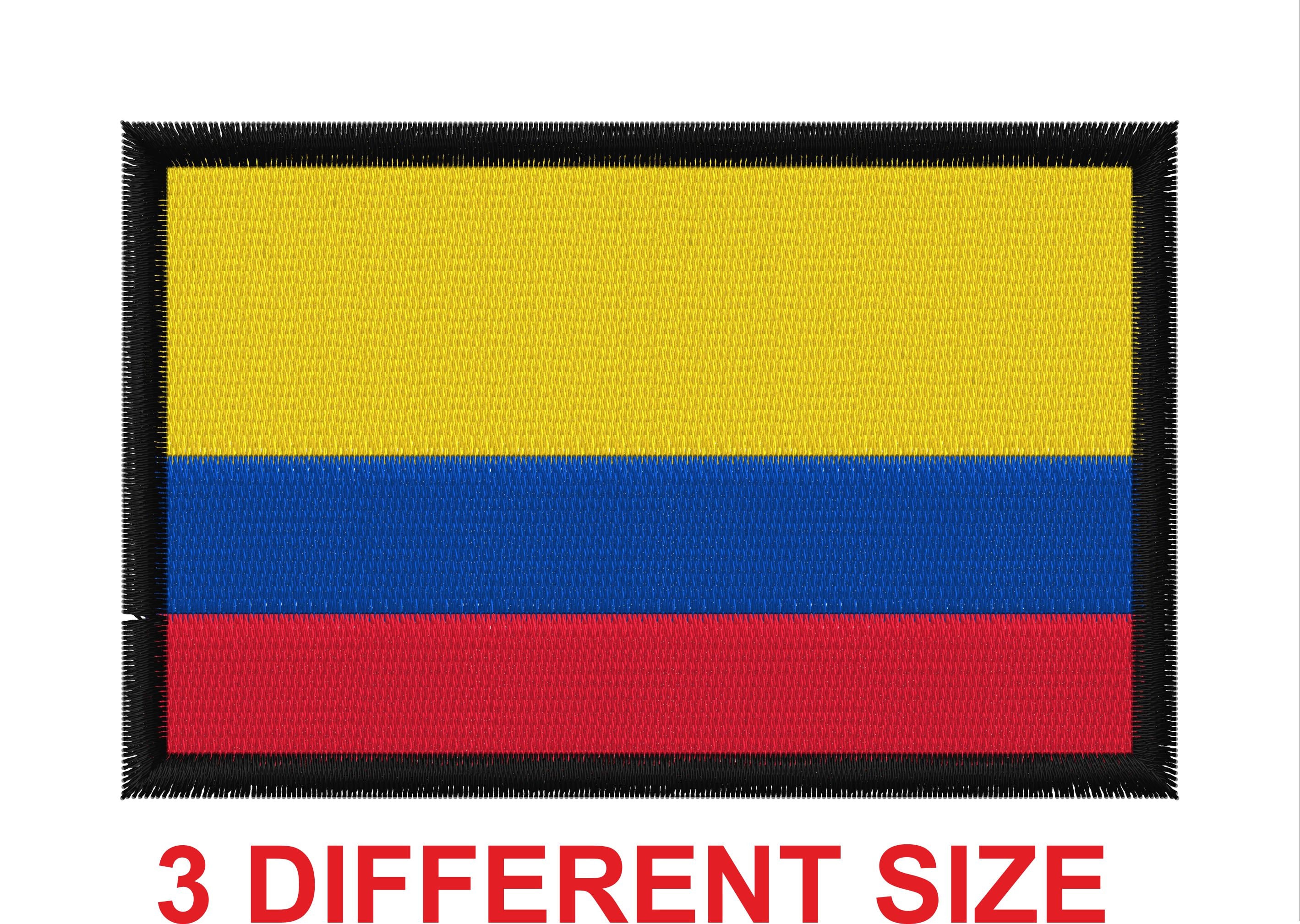 Applique patch embroidery design machine digital file instant download flag banner colombia colombian