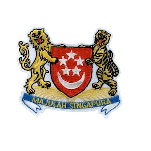 Patch flag coat of arms shield emblem country embroidered badge singapore