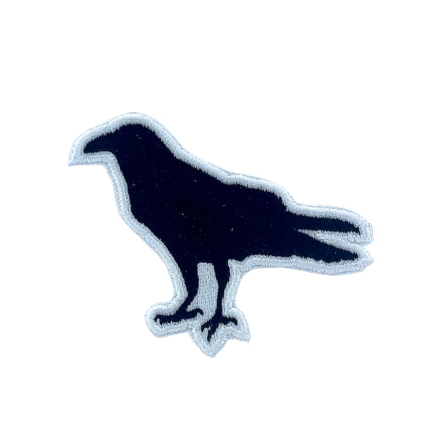 Broderie patch couture badge fer sur colle transfert phases de lune corbeau odin oiseau corbeau viking