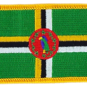 FLAG patch backpack national iron on glue embroidered applique dominica