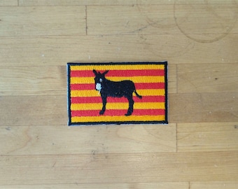 Parche parches bordado bandera de hierro en applique vintage kawaii chaqueta coser mochila de mezclilla chaqueta pantalones cortos motero catalonia jackass bandera