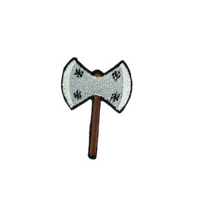 Embroidered patch applique sew badge iron on glue transfer axe viking